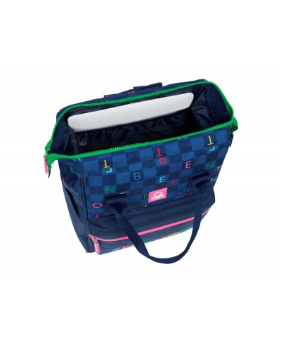 Mochila safta con asas para portatil 13 benetton damero 400x270x190 mm