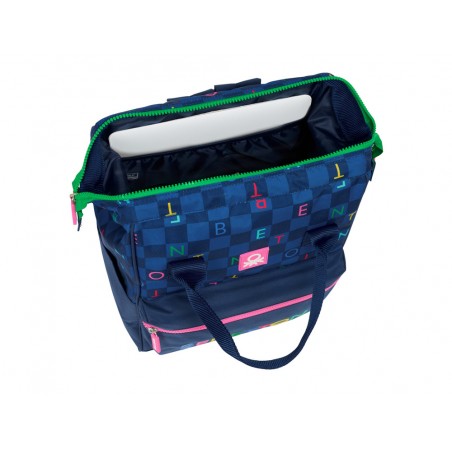Mochila safta con asas para portatil 13 benetton damero 400x270x190 mm