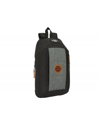 Mini mochila safta con cremallera vertical reciclable blackfit8 old school 390x220x100 mm