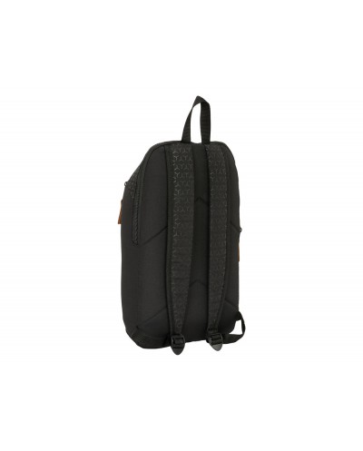 Mini mochila safta con cremallera vertical reciclable blackfit8 old school 390x220x100 mm