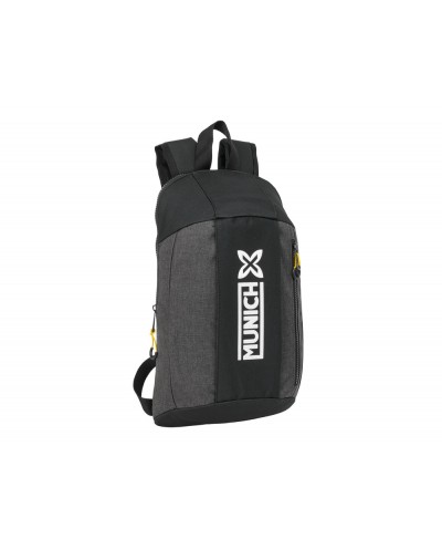 Mini mochila safta con cremallera vertical munich topo 390x220x100 mm