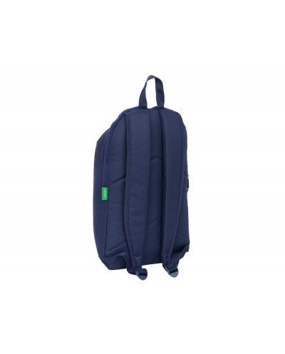 Mini mochila safta con cremallera vertical benetton flag 390x220x100 mm