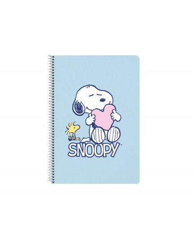 Cuaderno espiral safta tapa extradura folio 80 hojas cuadro 4 mm 60 gr snoopy love