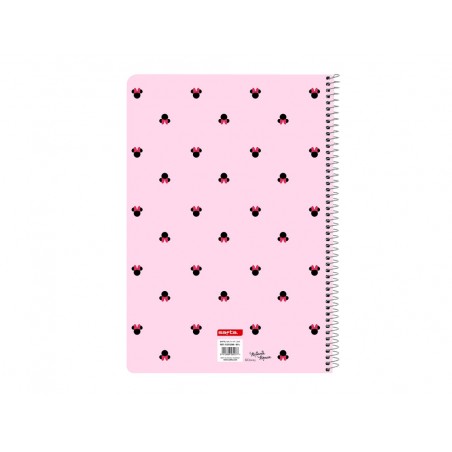 Cuaderno espiral safta tapa extradura folio 80 hojas cuadro 4 mm 60 gr minnie mouse nalve