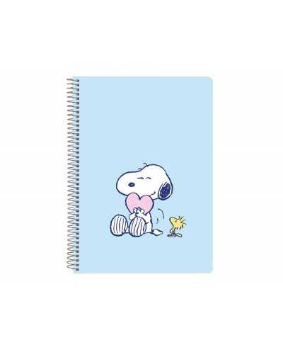 Cuaderno espiral safta tapa extradura cuarto 80 hojas cuadro 4 mm 60 gr snoopy love