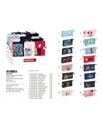 Expositor bolso escolar portatodo safta triples 195x315x235 mm