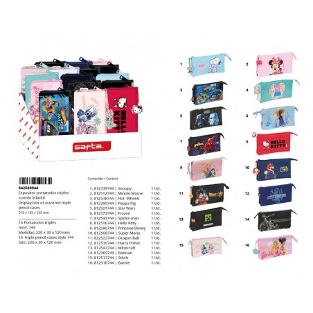 Expositor bolso escolar portatodo safta triples 195x315x235 mm