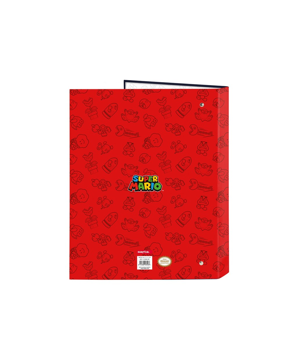 Carpeta carton folio 4 anillas mixtas safta super mario trick