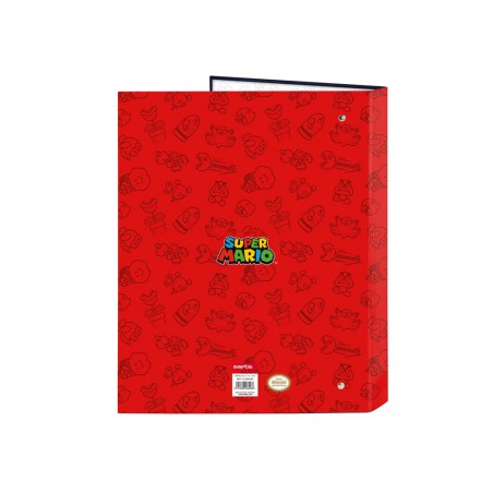 Carpeta carton folio 4 anillas mixtas safta super mario trick