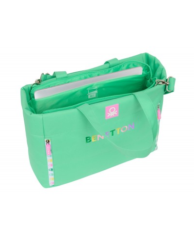 Bolso con bolsillo safta para portatil 141 benetton mint 310x400x170 mm