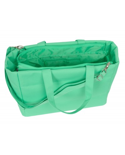 Bolso con bolsillo safta para portatil 141 benetton mint 310x400x170 mm