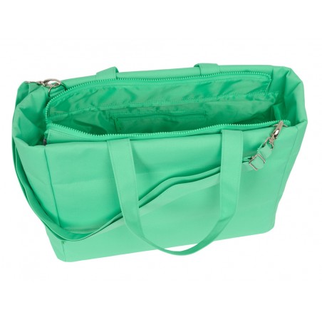 Bolso con bolsillo safta para portatil 141 benetton mint 310x400x170 mm