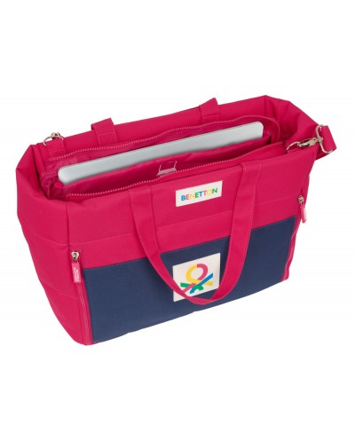 Bolso con bolsillo safta para portatil 141 benetton cherry 310x400x170 mm