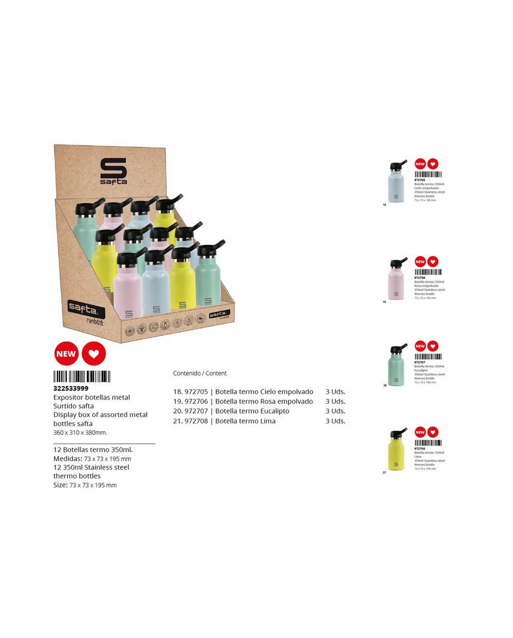 Expositor botella portaliquidos safta runbotts 235x315x195 mm