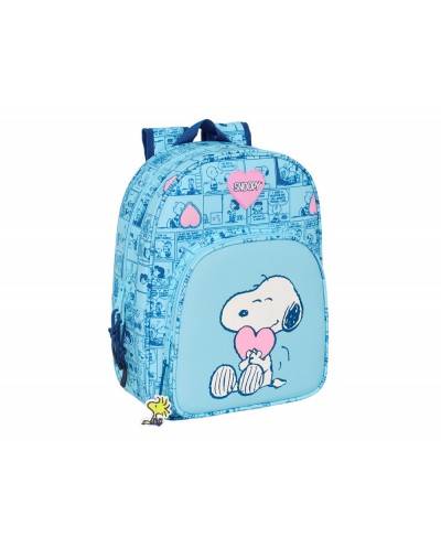 Mochila safta infantil adaptable a carro snoopy love 340x260x110 mm