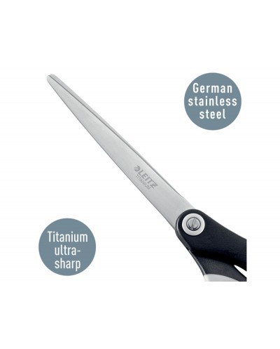 Tijeras leitz premium titanium 180 mm color negro