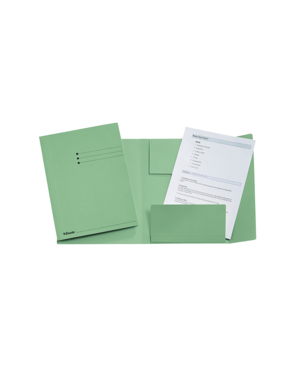 Subcarpeta cartulina esselte 3 solapas din a4 color verde 275 gr