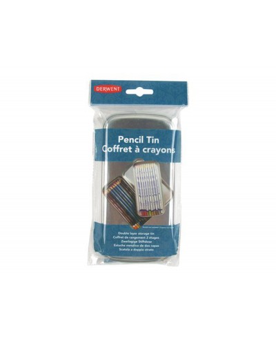Estuche metalico derwent doble para 18 lapices