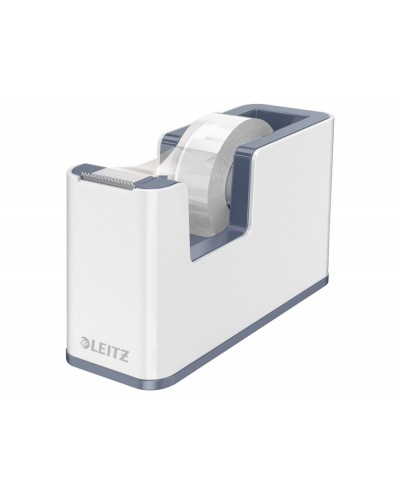 Portarrollo sobremesa leitz wow dual plastico para cintas 33 mt color blanco gris