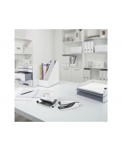 Portarrollo sobremesa leitz wow dual plastico para cintas 33 mt color blanco gris