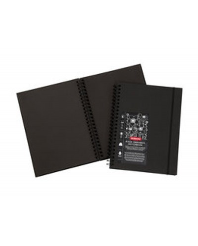 Cuaderno espiral para dibujo derwent din a4 papel negro 40 hojas 200 gr m2