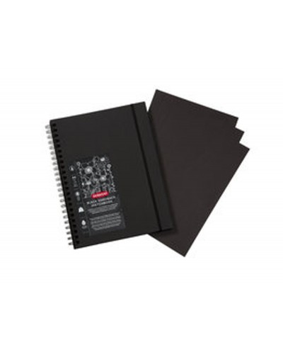 Cuaderno espiral para dibujo derwent din a4 papel negro 40 hojas 200 gr m2