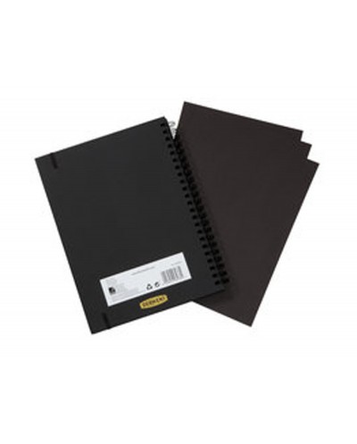 Cuaderno espiral para dibujo derwent din a4 papel negro 40 hojas 200 gr m2
