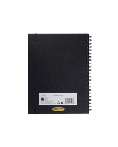 Cuaderno espiral para dibujo derwent din a4 papel negro 40 hojas 200 gr m2