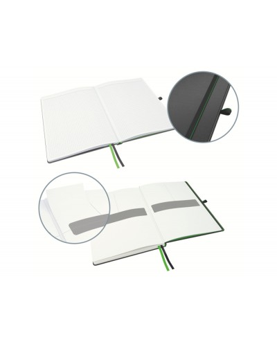 Cuaderno encolado leitz complete tapa dura tamano ipad 80 hojas cuadro 5 mm color negro