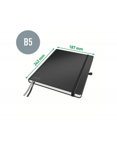 Cuaderno encolado leitz complete tapa dura tamano ipad 80 hojas cuadro 5 mm color negro