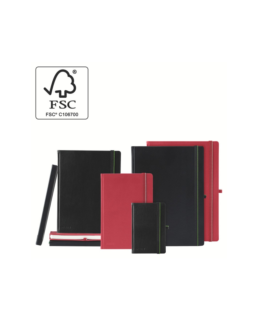 Cuaderno encolado leitz complete tapa dura tamano ipad 80 hojas cuadro 5 mm color negro