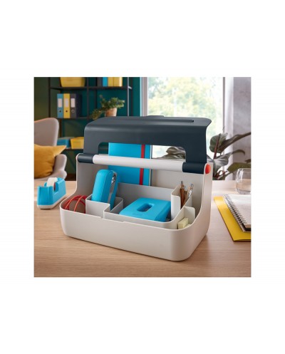 Caja de almacenamiento leitz cosy carry box color gris 367x214x196 mm