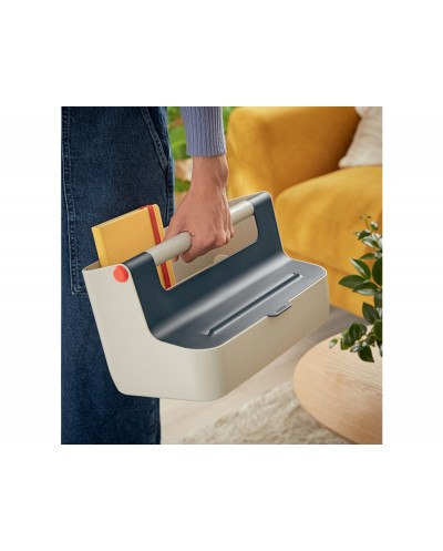 Caja de almacenamiento leitz cosy carry box color gris 367x214x196 mm