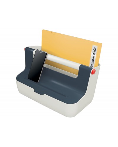 Caja de almacenamiento leitz cosy carry box color gris 367x214x196 mm