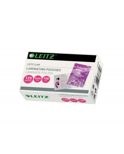 Bolsa de plastificar leitz tarjeta credito 54x86 mm 125 mc caja de 100 unidades