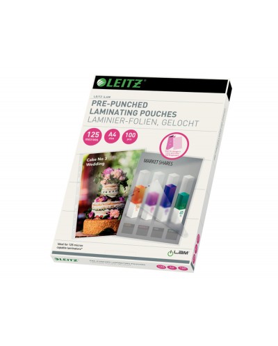 Bolsa de plastificar leitz din a4 multitaladro 125 mc caja de 100 unidades