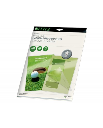 Bolsa de plastificar leitz din a4 80 mc caja de 25 unidades