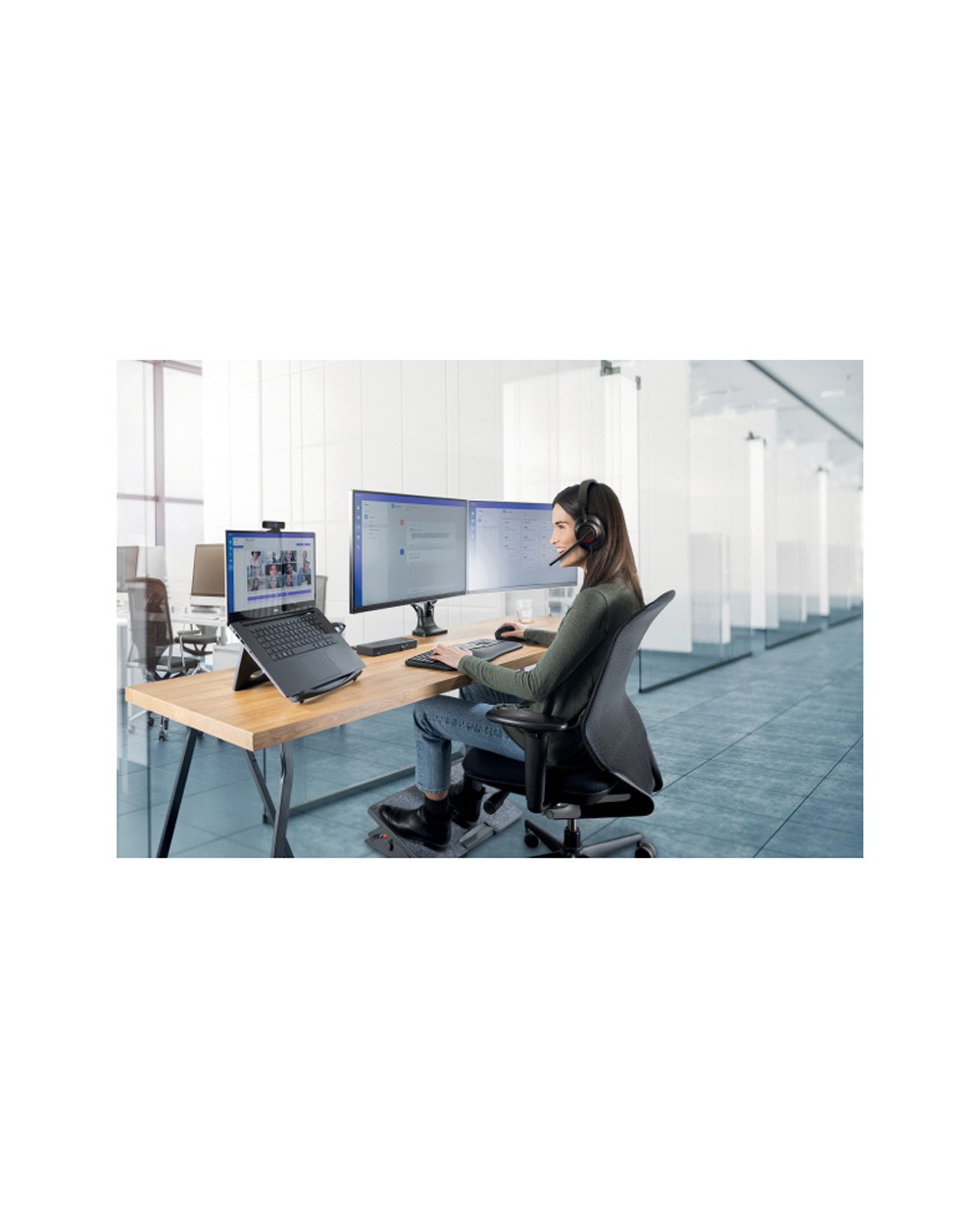 Reposapies kensington smartfitasolemate pro elite ergonomic color gris 530x120x340 mm