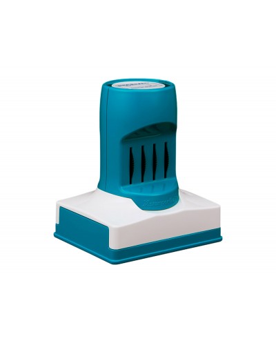 Sello x stamper quix personalizable con fechador color negro 34x54 mm q82