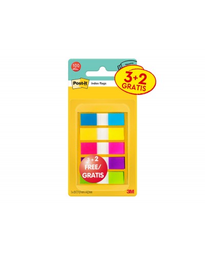 Banderitas separadoras post it pequena 119x432 mm dispensador 60 hojas40 hojas gratis 5 colores surtidos