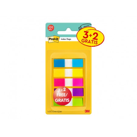 Banderitas separadoras post it pequena 119x432 mm dispensador 60 hojas40 hojas gratis 5 colores surtidos