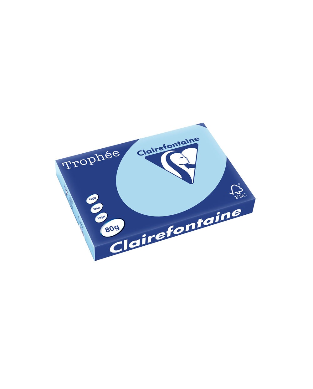 Papel color trophee a3 80gr azul celeste pastel paquete de 500 hojas