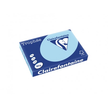 Papel color trophee a3 80gr azul celeste pastel paquete de 500 hojas