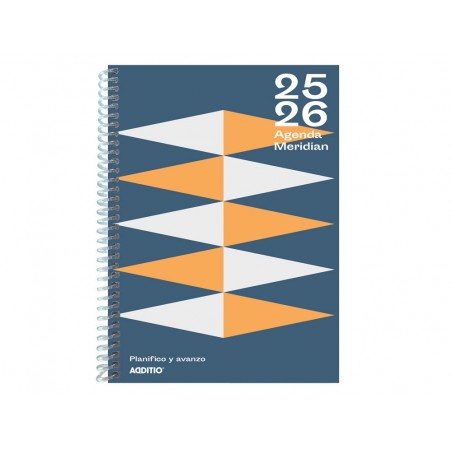 Agenda espiral additio del estudiante meridian din a5 semana vista 144 paginas tapa polipropileno 150x210 mm