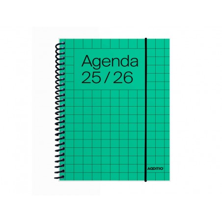 Agenda espiral additio universal mini semana vista 144 paginas tapa pvc transparente 125x170 mm