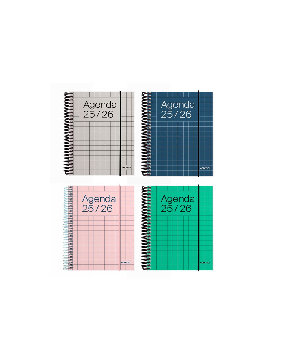 Agenda espiral additio universal dia pagina 288 paginas tapa pvc transparente 125x170 mm