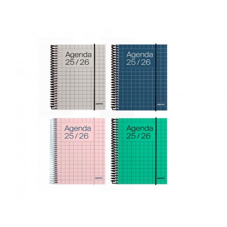 Agenda espiral additio universal dia pagina 288 paginas tapa pvc transparente 125x170 mm