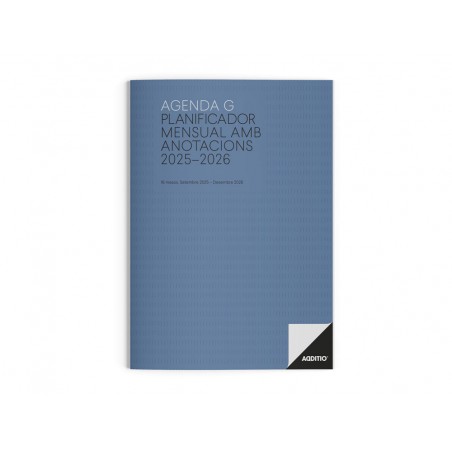 Agenda escolar g additio mes a la vista 2025 2026 calendario de planificacion 195 x 285 cm en catalan