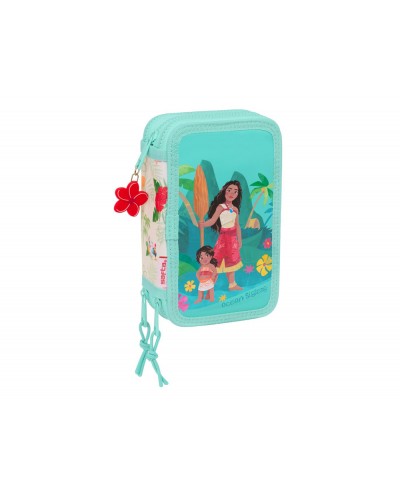 Plumier escolar safta triple 37 piezas vaiana 55x125x195 mm