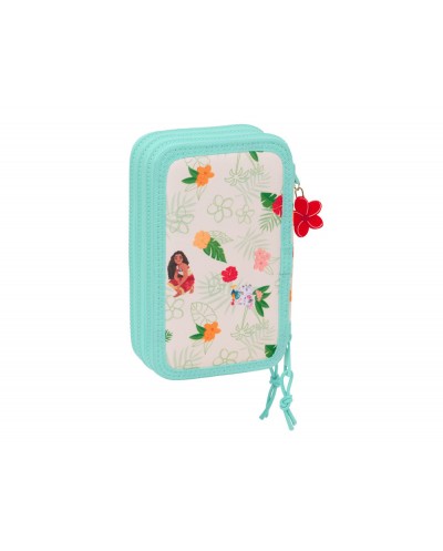 Plumier escolar safta triple 37 piezas vaiana 55x125x195 mm